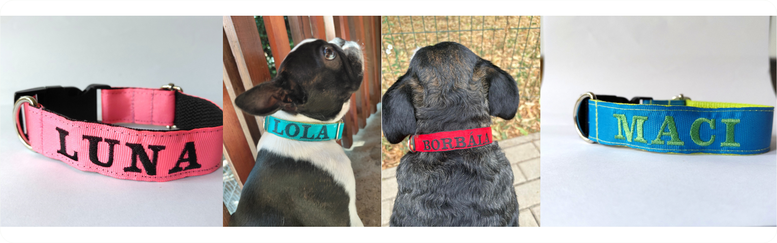 Rendelj tőlünk egyedi névre szóló hímzett nyakörvet