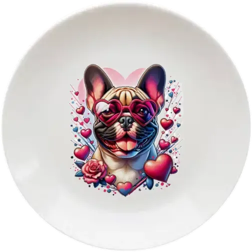 Francia buldog 20 cm-es tányér Francia buldog 20 cm-es tányér
