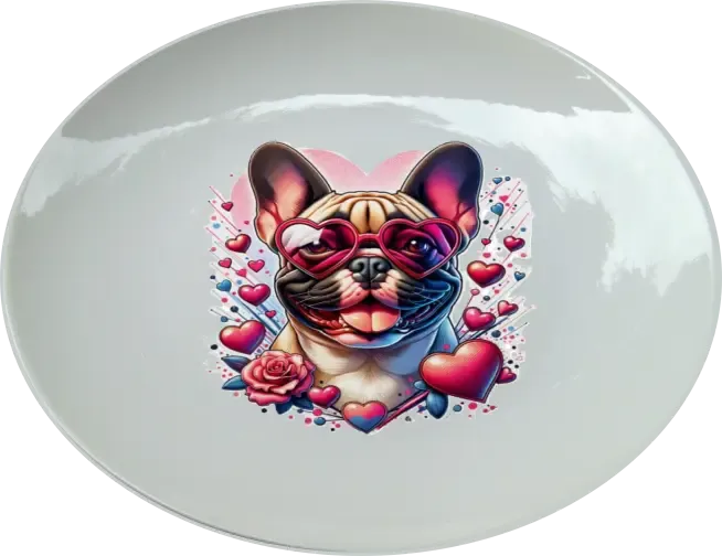 Francia buldog 25 cm-es tányér Francia buldog 25 cm-es tányér