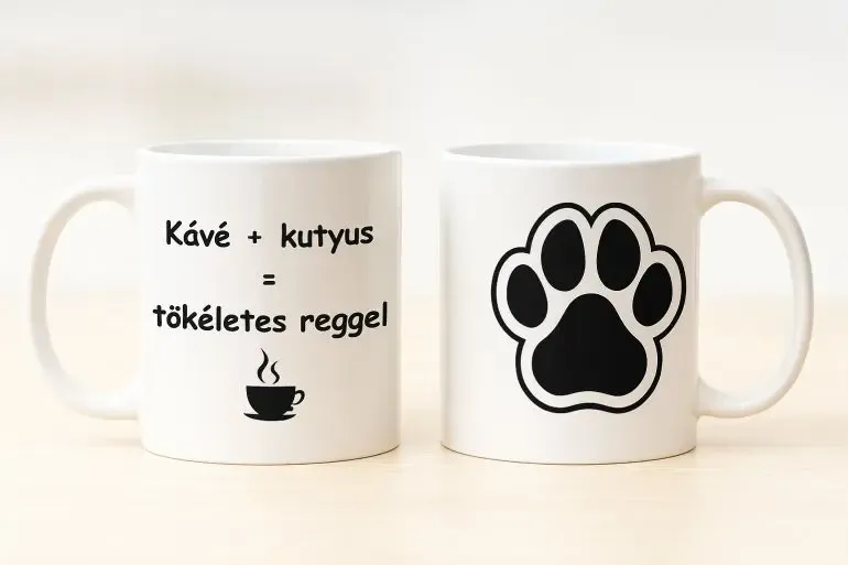 "Kávé + kutyus = tökéletes reggel"