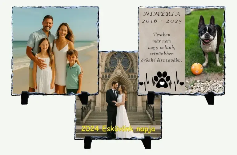 Saját fényképes kőtáblák