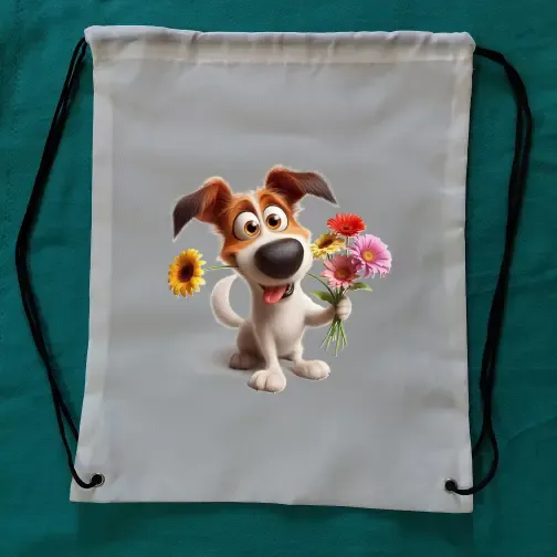 Kutya virággal tornazsák Kutya virággal tornazsák