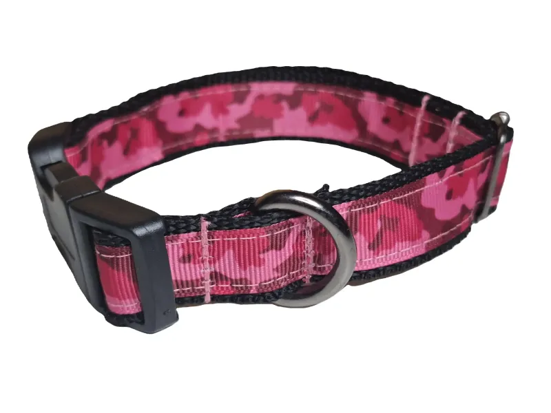 Rózsaszín terepmintás nyakörv