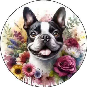 Boston terrier tányér