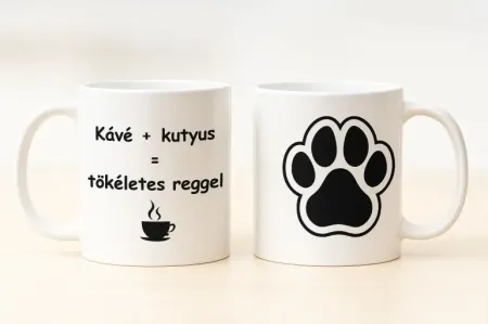 "Kávé + kutyus = tökéletes reggel"
