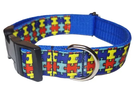 Puzzle mintás nyakörv és póráz