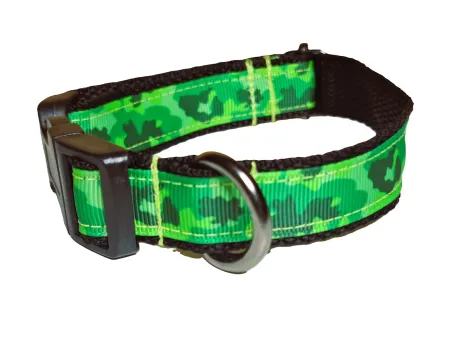 Zöld terepmintás nyakörv és póráz